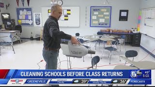 Grace Christian Academy cleaning schools before students return