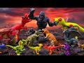 Universe KONG vs. RED &amp; GREEN T-Rex 🦖 Jurassic World 100+ Dinosaur Indominus Mosasaurus Spinosaurus