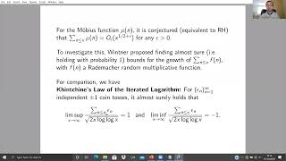 Famous Adam Harper: Large fluctuations of random multiplicative functions (NTWS 059) Profile