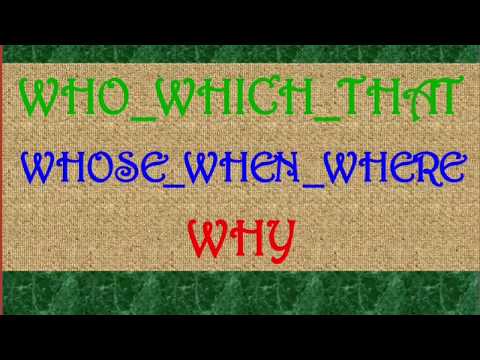 Who Which That Whose When Where Why (Относительные местоимения)