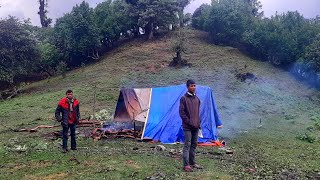 Nepali Mountain Village Life | Sheep Shepherd Life | Sheep Herd Crossing the Raw Bridge | Real Life