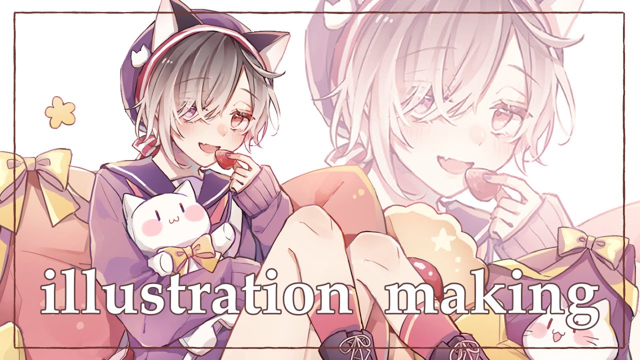 【イラストメイキング】ラフ～完成まで／ヘッダー用イラスト描いてみた【CLIP STUDIO PAINT】