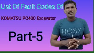 Fault Codes List Of PC400 Excavator || Part-5
