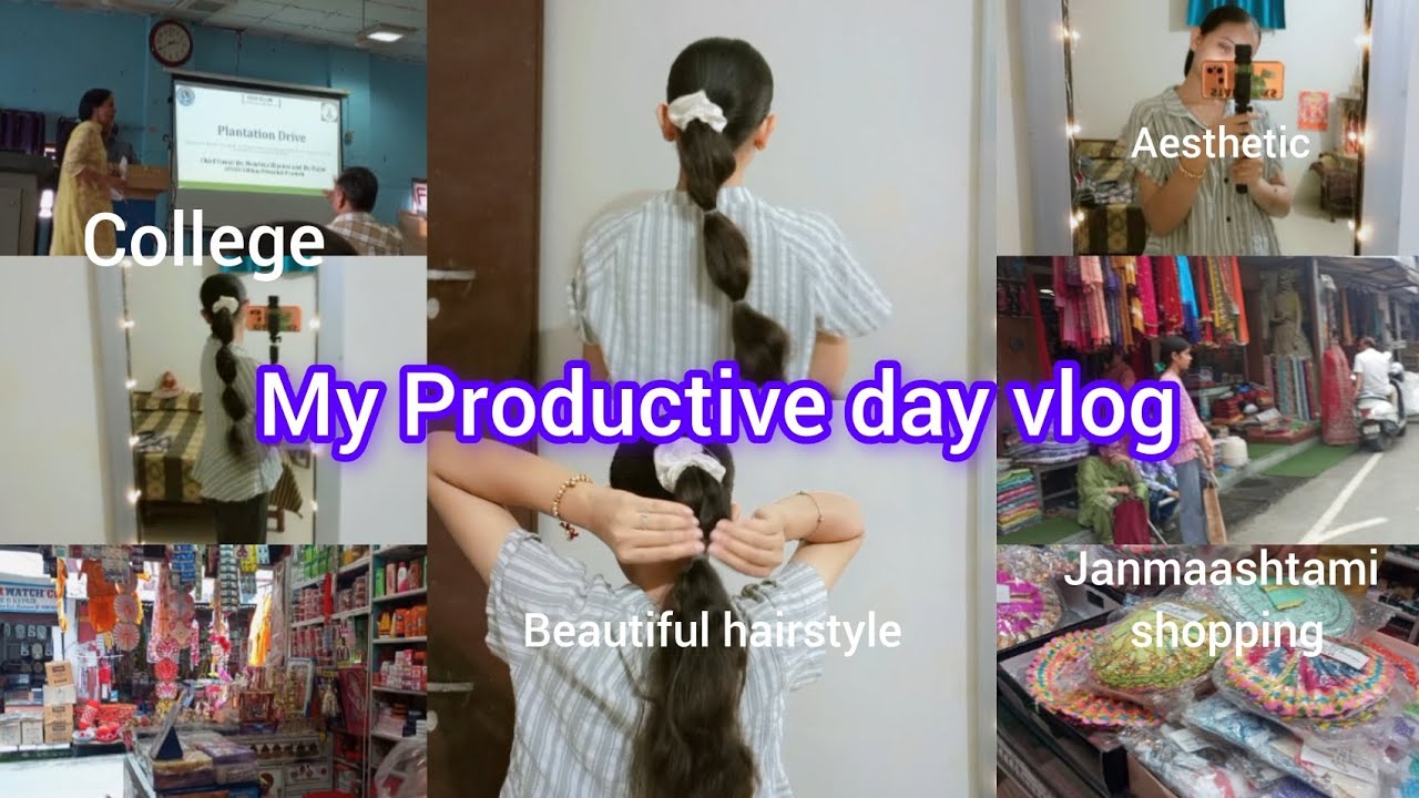 Productive day in my life 💙 || janmaashtami special || #aestheticgirl #productive #janmashtami 