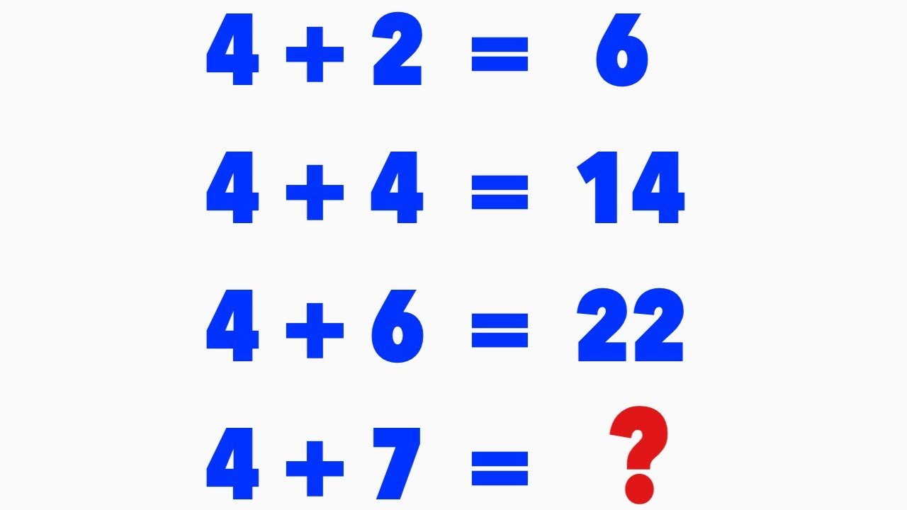 4+7 = | Math Puzzle 42 | How to solve math puzzle | Math Puzzle Problem ...