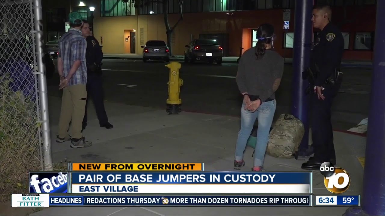 2 BASE jumpers arrested after leap from downtown crane