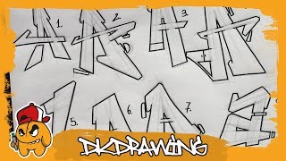 Graffiti Alphabet Letter A - 8 Styles (Rate 1-8)