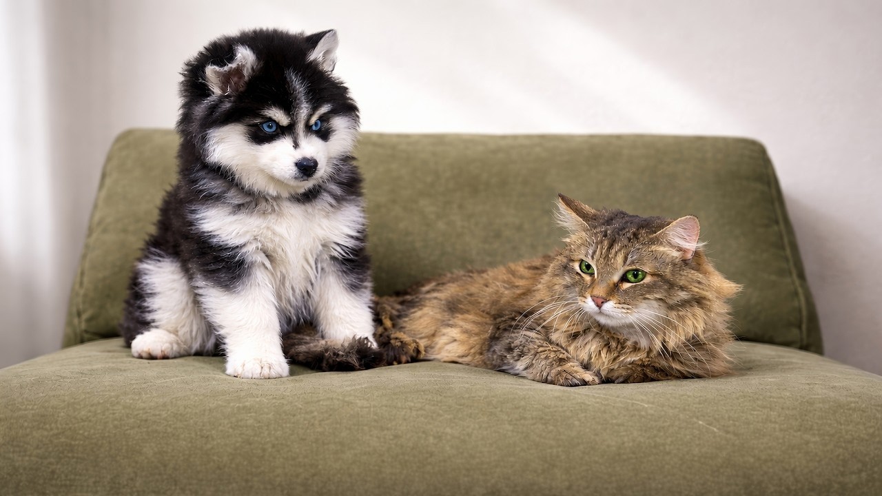 Неожиданная дружба кошек и собак 😹 Самый милый вирусный момент