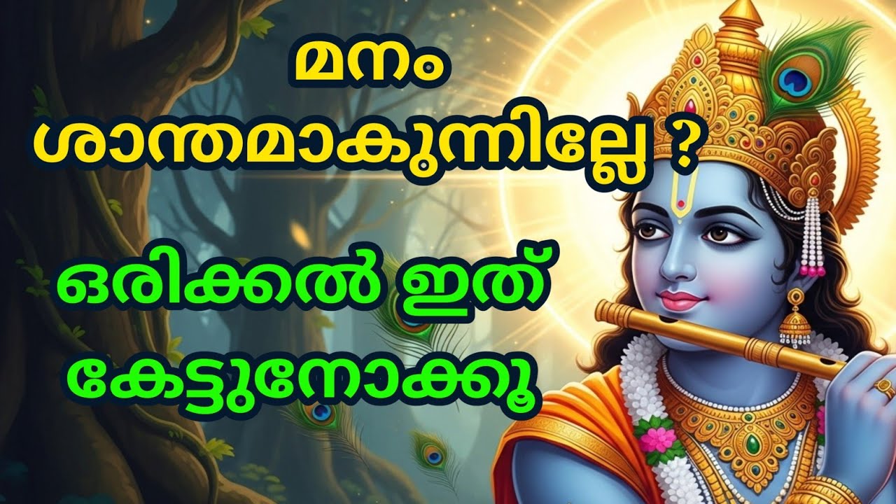 മനം ശാന്തമാകുന്നില്ലേ? ഒരിക്കൽ ഇത് കേട്ടുനോക്കൂ | Bhagavad githa malayalam | krishna guidance