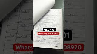 Ignou mec 101 English assignment 2025 -26 #ignouassignment2026 #solvedassignmentpdf
