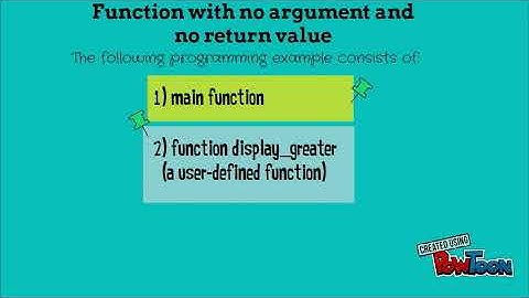 Function with no argument and no return value