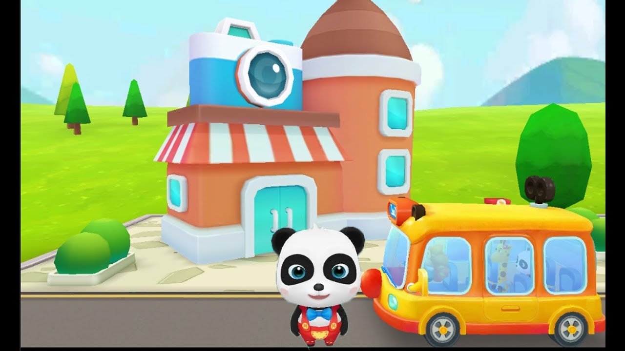 Little panda school bus |Drive school bus to kindergarten,go shopping ...