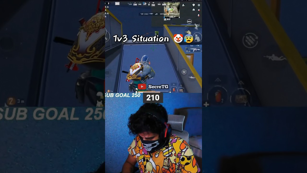 Crazy (1HP) 1v3 CLUTCH #shorts #ytshorts #bgmi #bgmishorts