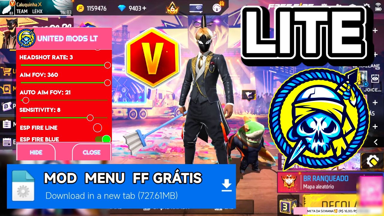 NOVO MOD MENU FF UNITED MODS LITE AIMBOT / ESP FIRE / RESET GUEST ATUALIZADO E GRÁTIS 🔰 UNITED MODS