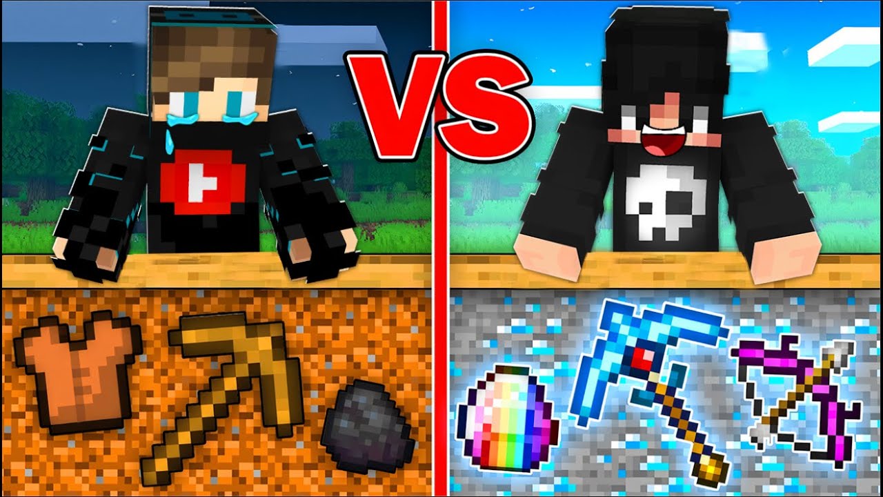 ماين كرافت حـرب حفر حظ الدايموند ضد الديرت ولكن الحظ خيالي !!؟