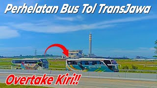 Duel Bus AKAP Garuda Mas di Overtake Berlian Jaya di Tol Trans Jawa