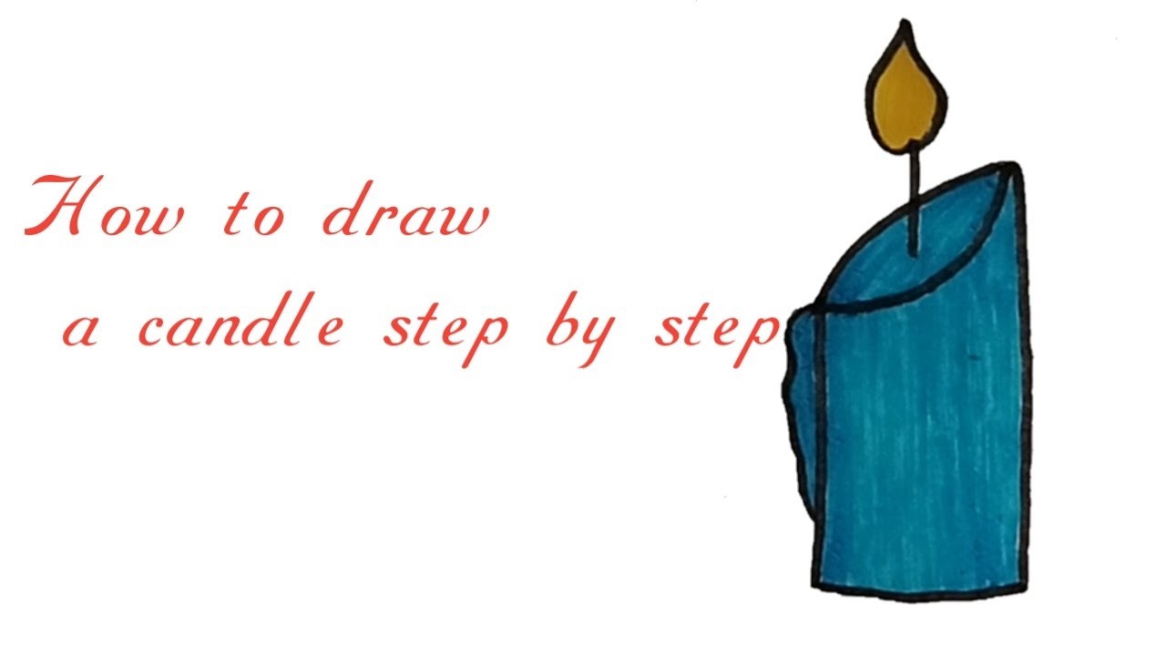 How to draw a candle step by step - YouTube