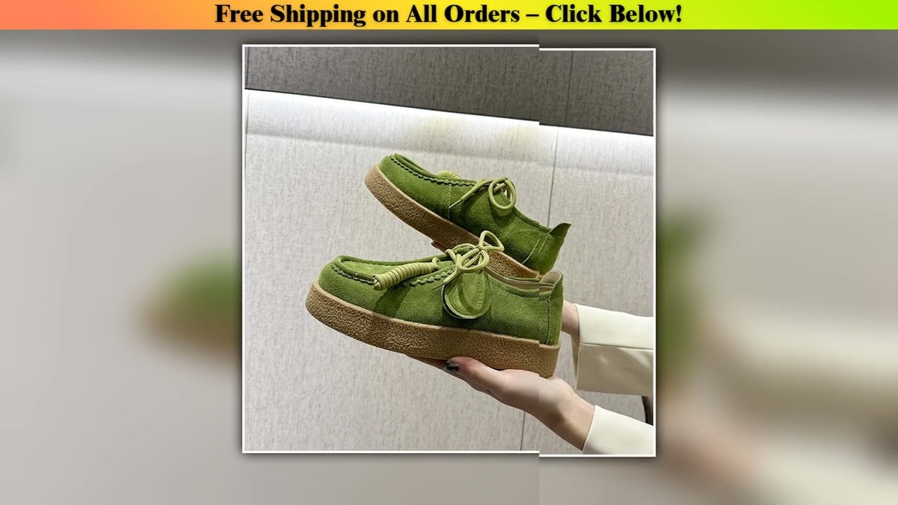 AIYUQI Women Shoes Loafers Suede Genuine Leather 2025 British Style Lace-Up Student Shoes Women