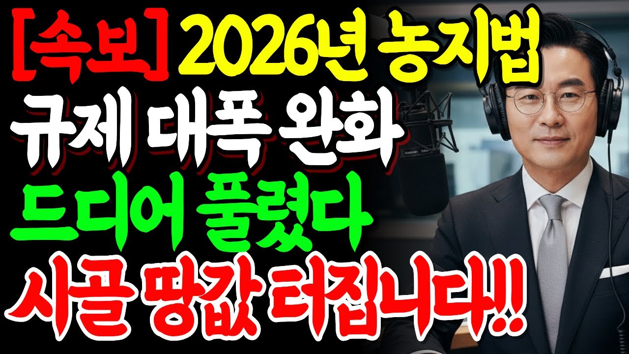 [ 속보 ] "2026년 농지법, 규제 대폭 완화" 시골 땅값 폭발합니다! 단, 이것 모르면 이행강제금 '세금 폭탄' 맞습니다 | 경제전망 | 노후준비 | 오디오북