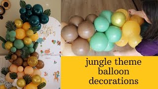 Jungle Theme Birthday Decoration \/ Balloon Garland Backdrop \/Safari Animal Zoo Jungle Birthday Party