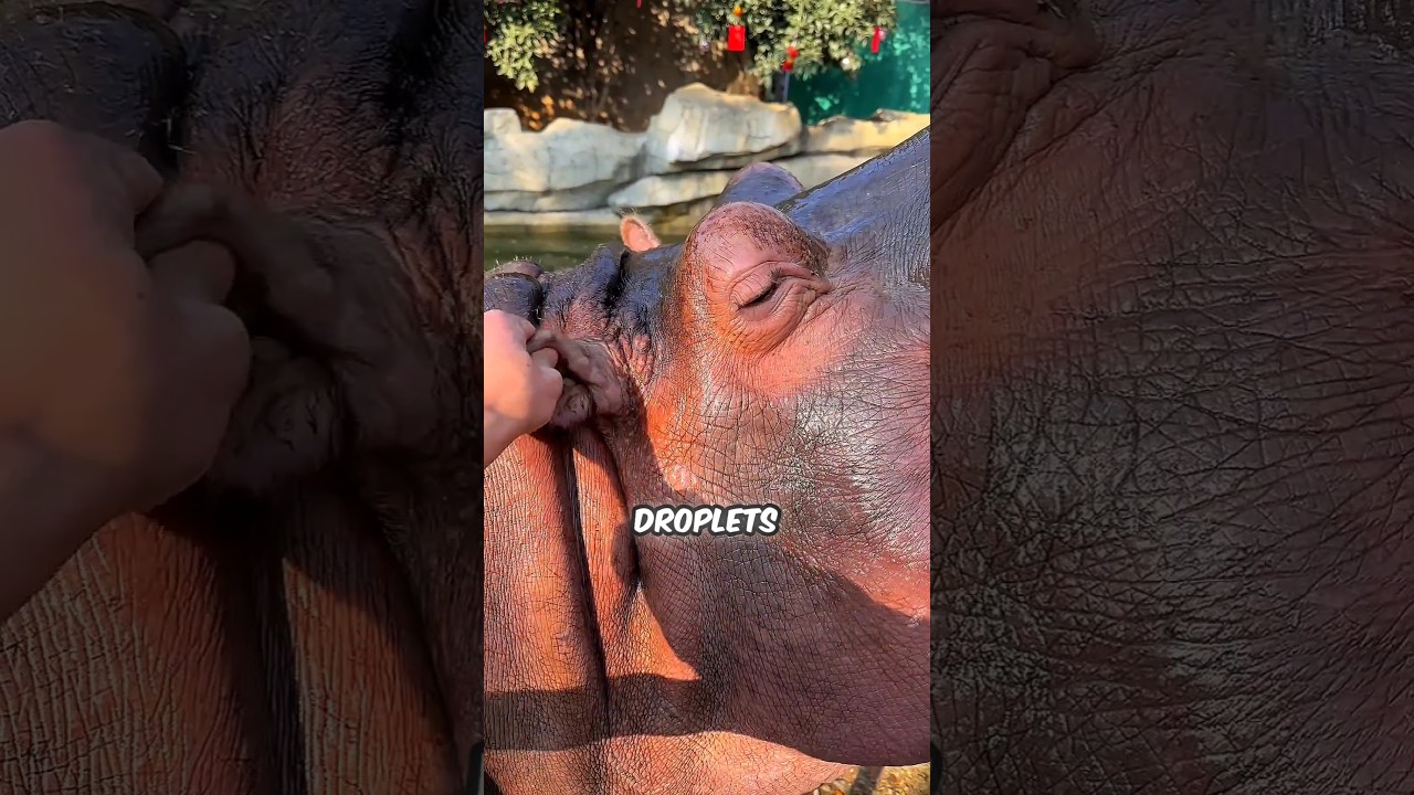 Hippo's secret red sweat + giant snack time! 🦛😳 