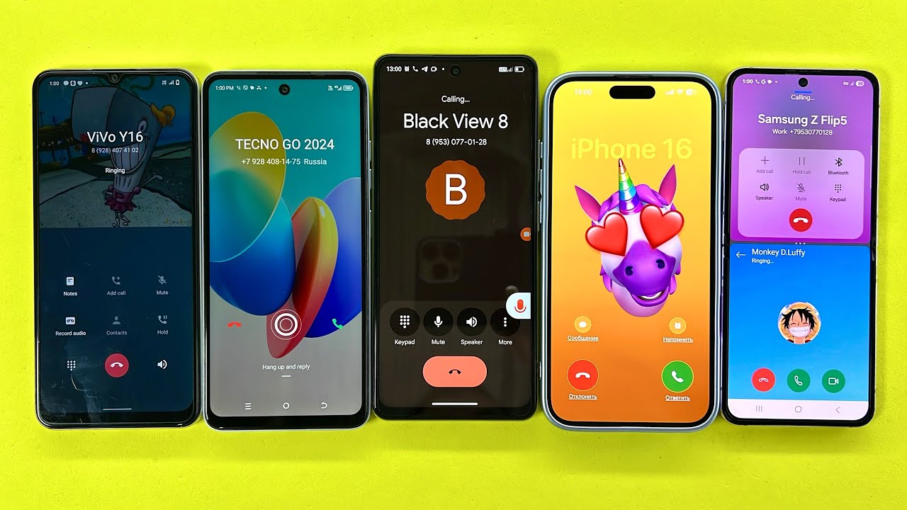 Samsung Z Flip5+iPhone 16+ViVo Y16+Tecno Go+BlackView Incoming & Outgoing + FAKE CALL & Timer 