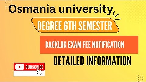 DEGREE 6TH SEM EXAM FEE NOTIFICATION