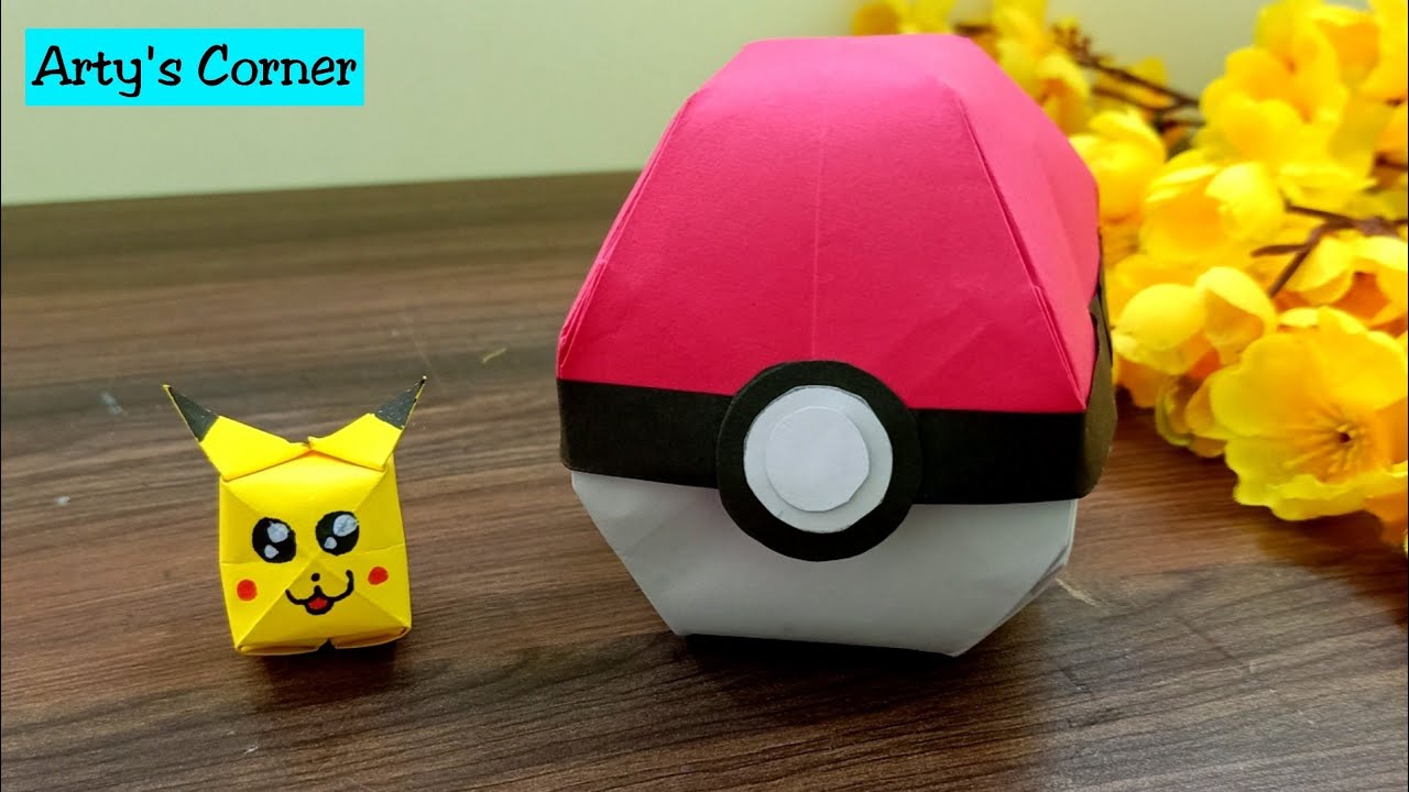 Origami Pokeball⚡️How to Make a Paper Pokeball Origami Pokemon Pokeball Tutorial Easy for Kids