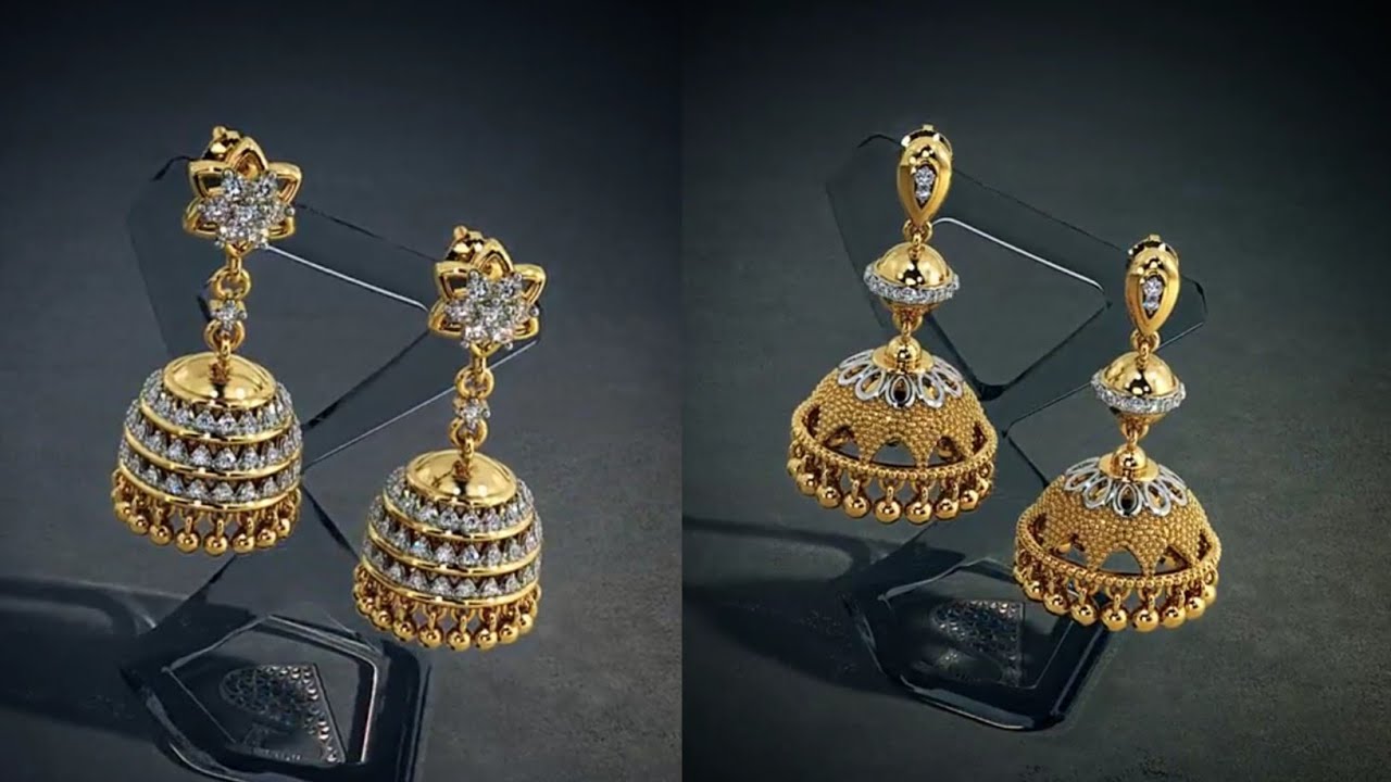 Latest Elegant Gold Jhumka Earrings Designs from Bluestone - YouTube