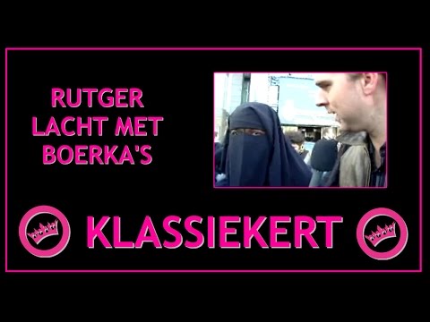 Rutger lacht met boerka's