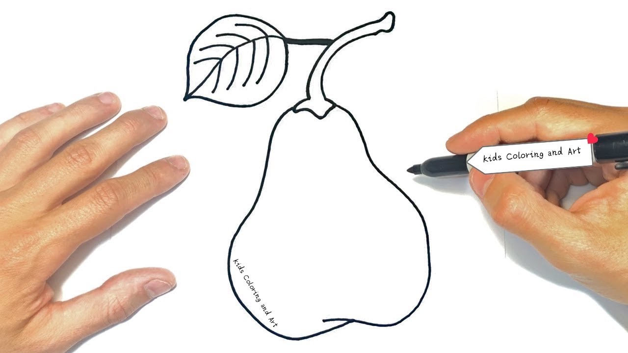 🍐Pear Drawing for kids beginners and toddlers step by step tutorial ...