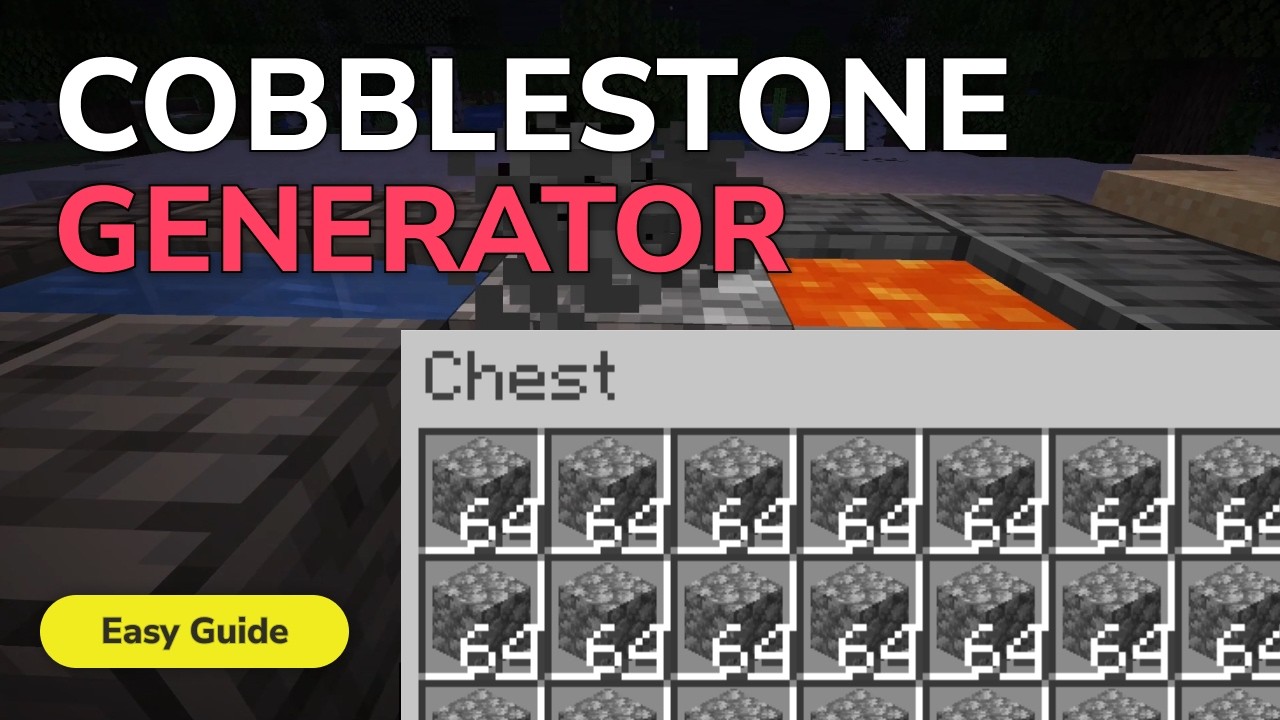 How to Make a Cobblestone Generator in Minecraft - YouTube