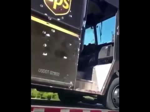UPS Truck On Florida Highway Riddled With Bullets and Blood Stains
