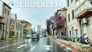 Rainy Jerusalem Tour • Driving in Israel 🇮🇱