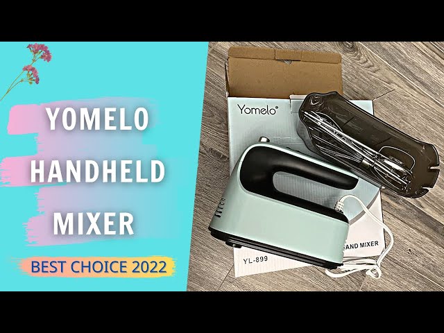 Yomelo 9-Speed Digital Hand Mixer Electric, 400W Powerful DC Motor, Baking Mixer Handheld with Snap-On Storage Case, Touch Button, Turbo Boost, 5 Stai