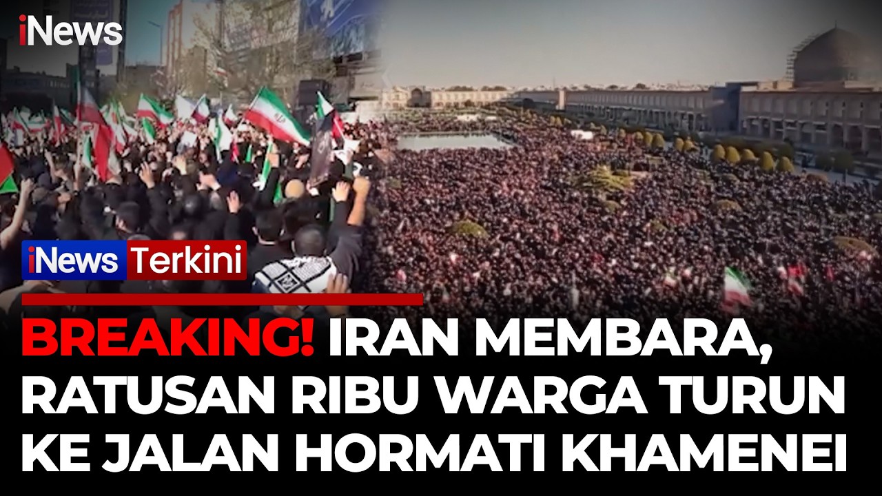 TAKBIR MENGGEMA! Ratusan Ribu Warga Iran di Seluruh Negeri Turun ke Jalan Usai Tewasnya Khamenei