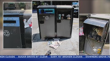 Overflowing Solar Trash Compactors Create An Eyesore