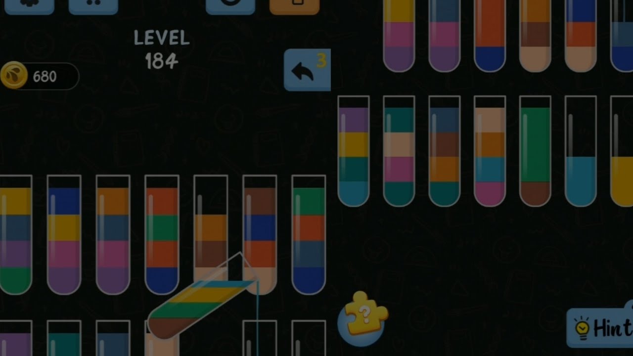 Water Color Sort Level 184 Walkthrough Android  / ios ❤️