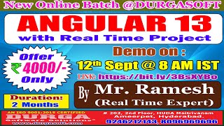 ANGULAR 13 Online Training @ DURGASOFT