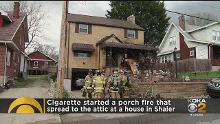 Download lagu Shaler Fire Sparked By Cigarette On The Home's Porch