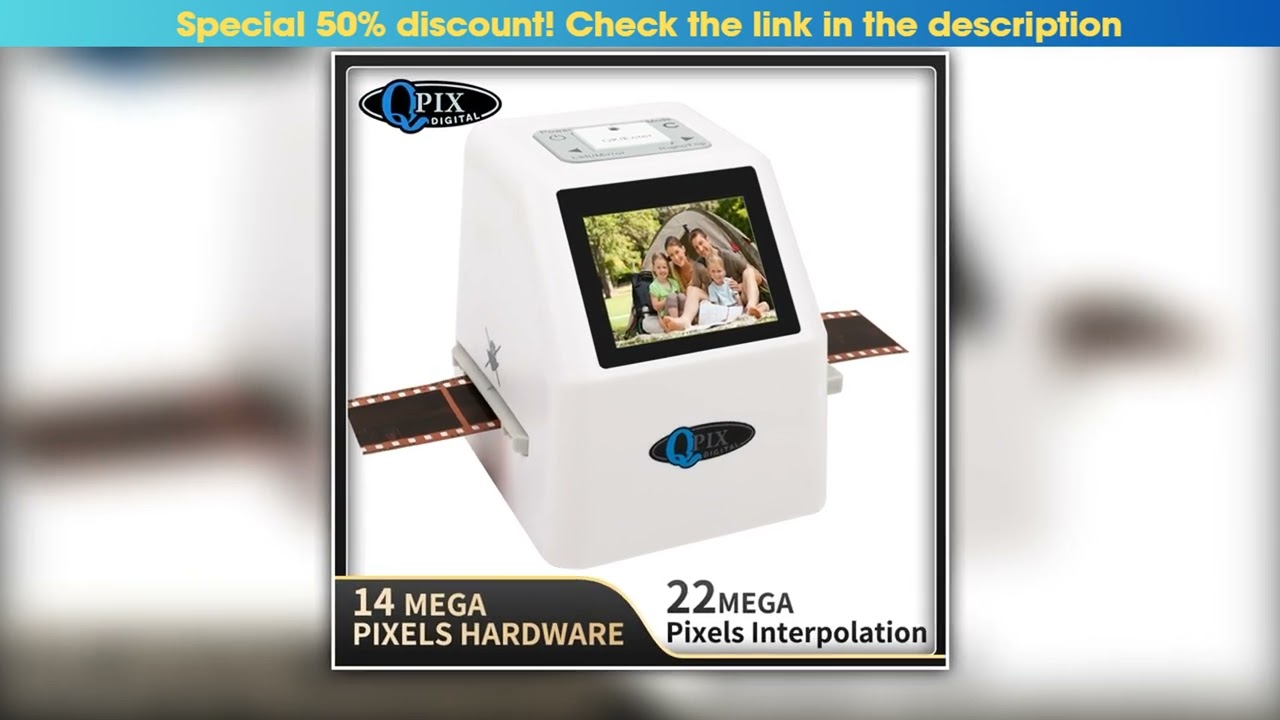Exclusive QPIX 22 MP 35mm Portable Film Scanners 135 110 126KPK Super 8 Negative Slide Holder Photo