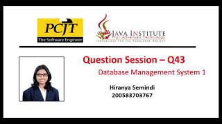 Task 43 |  Database Management System | 1st Year | Java Institute | Hiranya Semindi