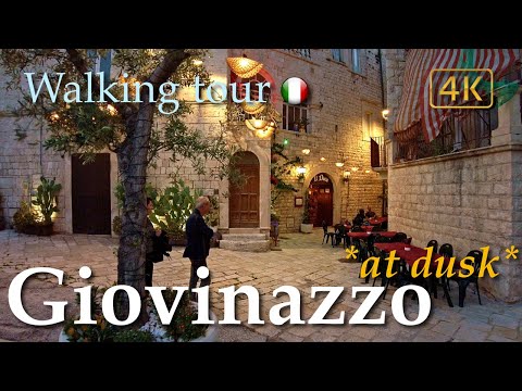 Giovinazzo at dusk (Puglia), Italy【Walking Tour】4K
