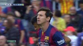 Lionel messi penalty goal vs getafe | fc barcelona 6-0 28/04/15