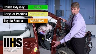 Chrysler Pacifica Honda Odyssey Toyota Sienna IIHS Crash Test August 2018 YouTube