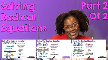 Solving Radical Equations Part 2