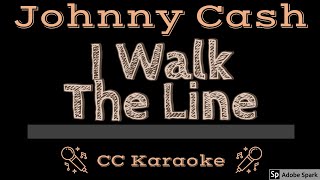 Video thumbnail of "Johnny Cash • I Walk The Line (CC) [Karaoke Instrumental Lyrics]"