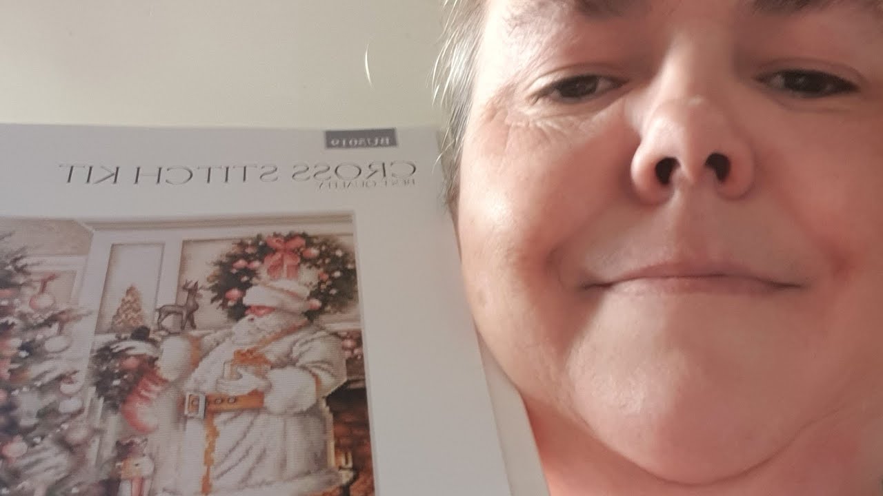 Luca-S Santa's Express Cross Stitch Kit - Counted Cross Stitch For Adults 12x16 Inch