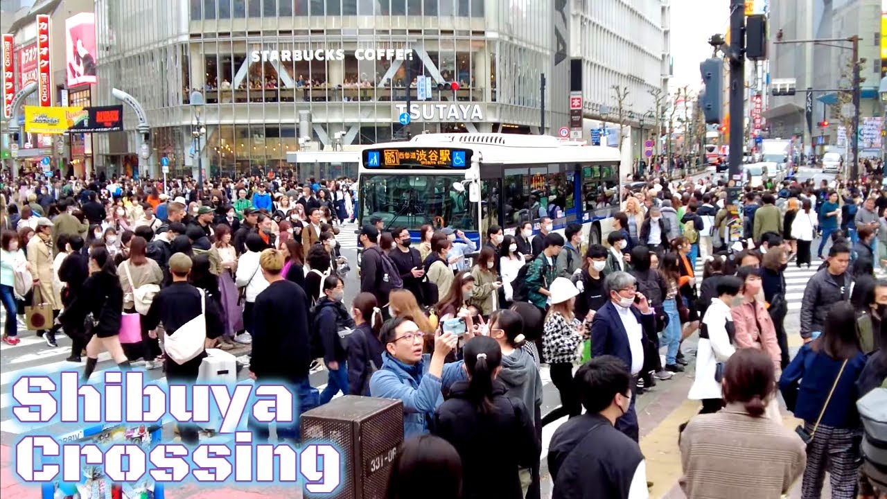 4K 超大混雑の渋谷スクランブル交差点＆ハチ公前広場 / Very Crowded