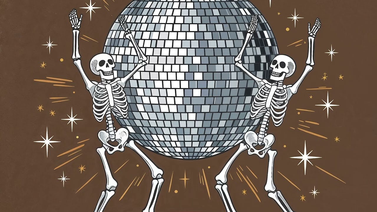 Dancing Skeleton Screensaver🕺Dark Gothic Vintage Wall Art - Spooky Skull Printables for Frame TV